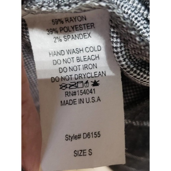 Spring Haze Women Gray Striped Rayon Long Sleeve Round Neck Knee Length Dress S - Picture 8 of 13